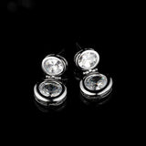 14K Real Gold Plating Round Ring Earrings Micro - Inlaid - Zambeel