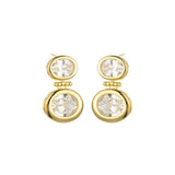14K Real Gold Plating Round Ring Earrings Micro - Inlaid - Zambeel