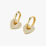 18K Gold Copper Micro - inlaid Earrings European And American Famous Diamond Heart Earrings - Zambeel