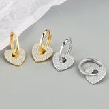 18K Gold Copper Micro - inlaid Earrings European And American Famous Diamond Heart Earrings - Zambeel