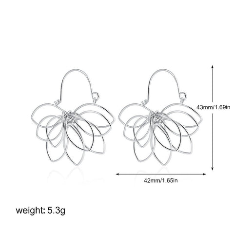 18K Real Gold Weaving Hollow Flower Earrings - Zambeel