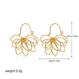 18K Real Gold Weaving Hollow Flower Earrings - Zambeel