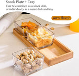 3 - pc Square Storage Jar Set with Wooden Tray - Zambeel