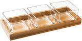 3 - pc Square Storage Jar Set with Wooden Tray - Zambeel
