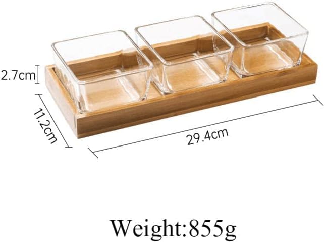 3 - pc Square Storage Jar Set with Wooden Tray - Zambeel