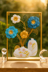 3D Metal Floral Vase Wall Art - Zambeel