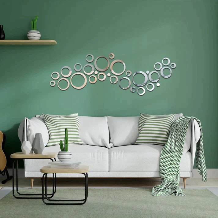3D Ring 42 Silver Acrylic mirror for wall decor - Zambeel