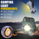 Multifunctional Rechargeable LED Work Light with Solar Panel & Magnet