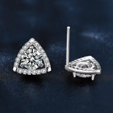 925 Sterling Silver Triangle Temperament Earrings - Zambeel