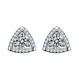 925 Sterling Silver Triangle Temperament Earrings - Zambeel