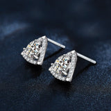 925 Sterling Silver Triangle Temperament Earrings - Zambeel