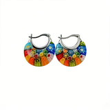 A Pair Of Bohemian - style Stained - glass Hoop Earrings - Zambeel