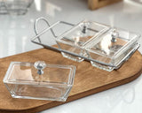 Acrylic Dry Fruit & Snack Jar Set with Serving Tray - Zambeel