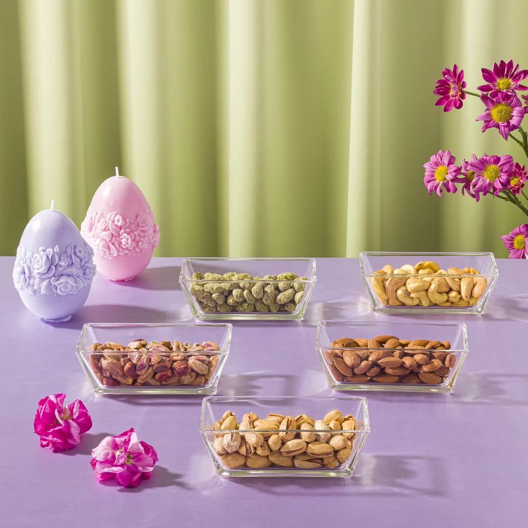 Acrylic Dry Fruit & Snack Jar Set with Serving Tray - Zambeel