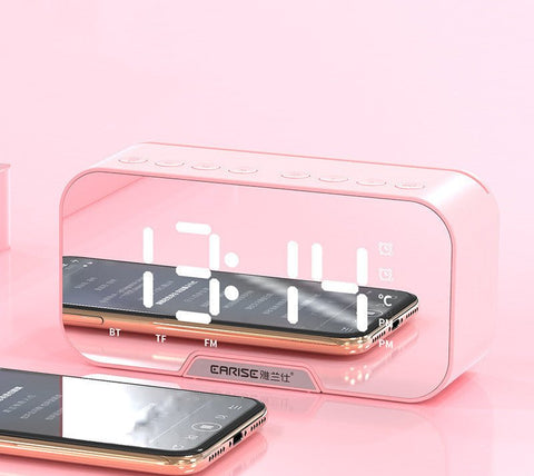 Alarm Clock Clock Wireless Bluetooth Speaker Mini Home Outdoor Card Subwoofer Computer Audio - Zambeel