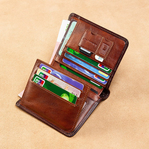 All - in - one Short Money Leather Ultra - thin Men's Wallet - Zambeel