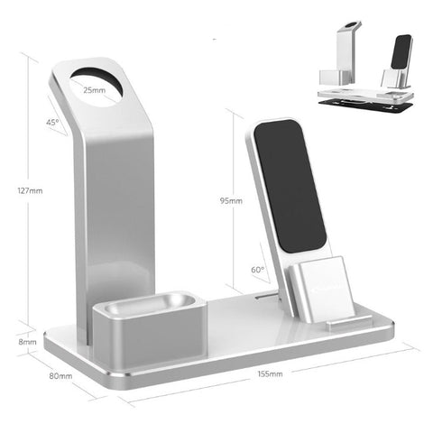 Amazon Hot Sale For Watch Headset Three - in - one Charging Bracket Metal Phone Bracket Desktop - Zambeel