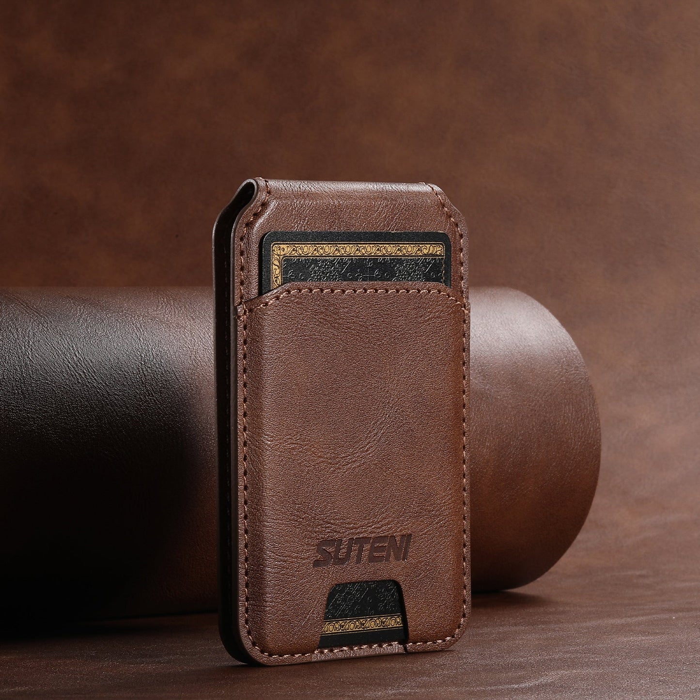 Android Universal Phone Magnetic Card Holder MagSafe Magnetic Ring PU Leather - Zambeel