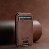 Android Universal Phone Magnetic Card Holder MagSafe Magnetic Ring PU Leather - Zambeel