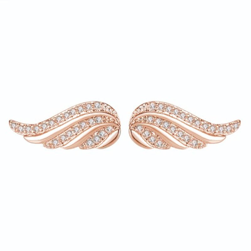 Angel Wing Ear Studs Wings Shape Micro - inlaid - Zambeel