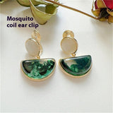 Artistic Retro Irregular Ink Painting Mosquito Coil Ear Clip Without Pierced Ears - Zambeel