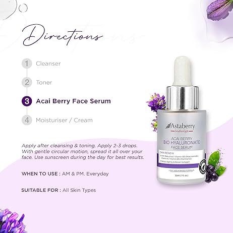Astaberry - Indulge Acai Berry Bio Hyaluronate Face Serum - Zambeel