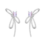 Aurora Ribbon Bow Small Sugar Cube Earrings - Zambeel