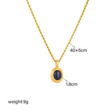 Black And White Gemstone Premium Temperamental Cold Style Metal Vintage Hemp Flowers Chain Necklace - Zambeel