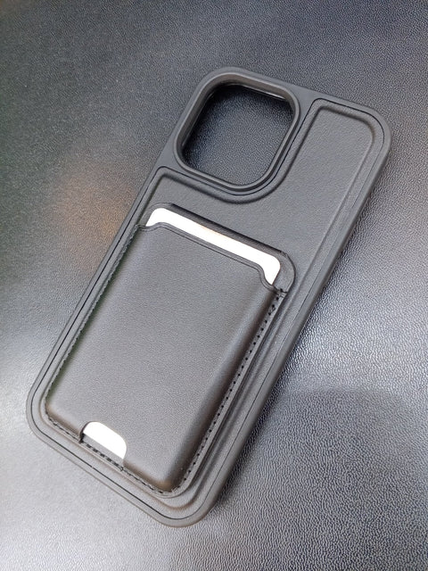 Black Wallet Phone Case with Card Holder - Zambeel