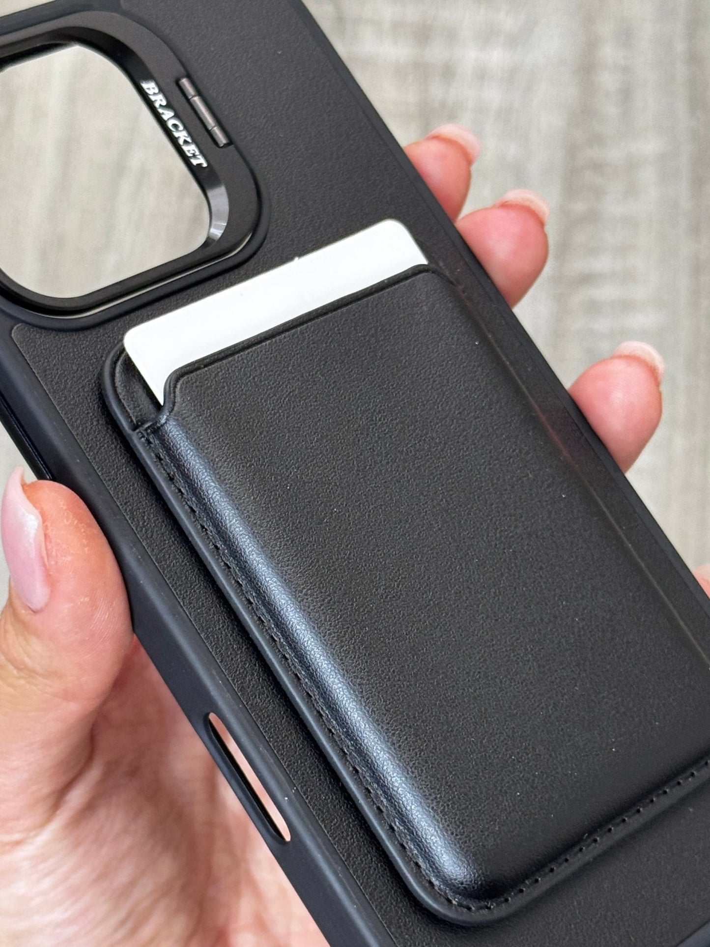 Black Wallet Phone Case with Card Holder - Zambeel