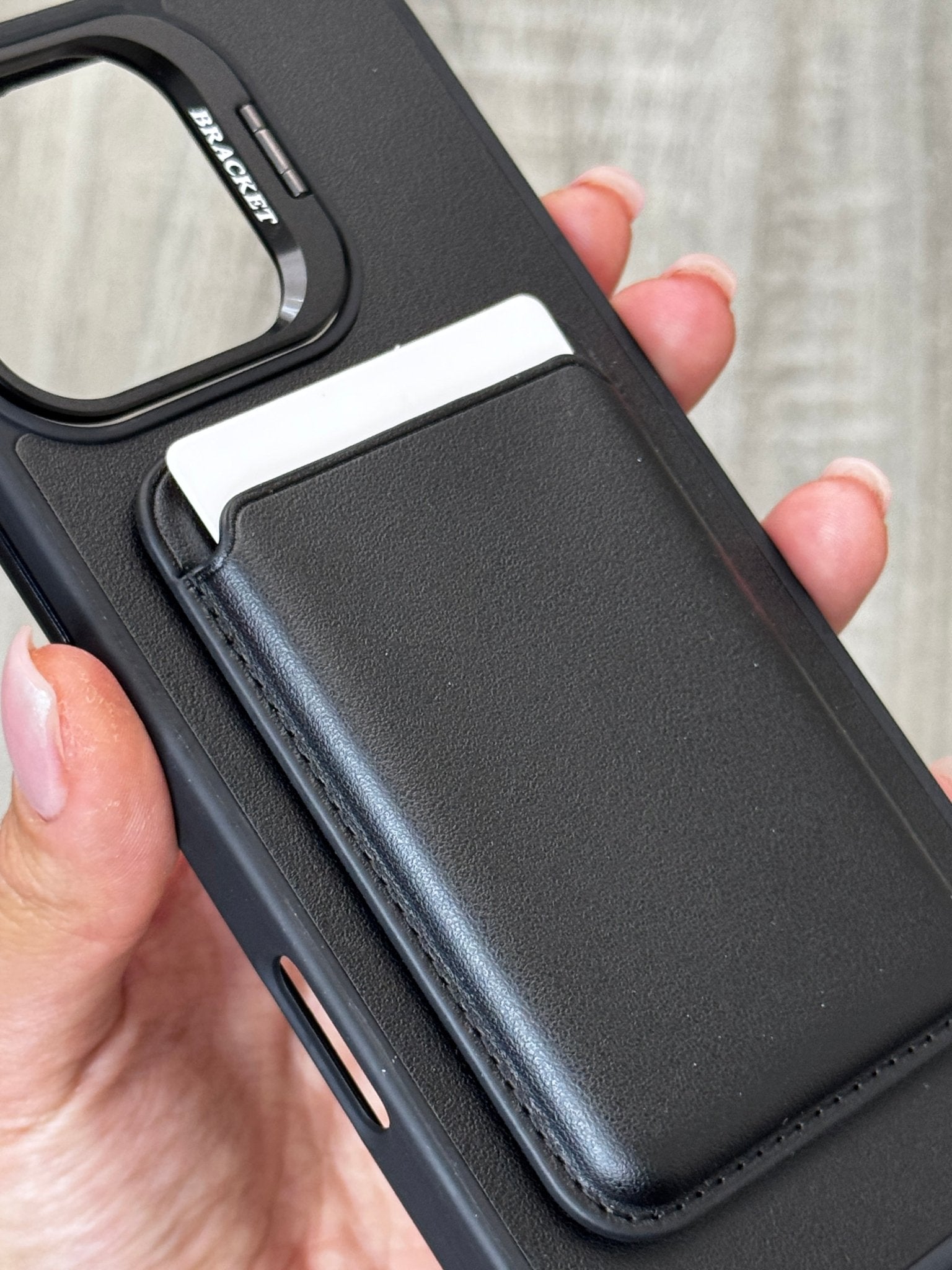 Black Wallet Phone Case with Card Holder - Zambeel