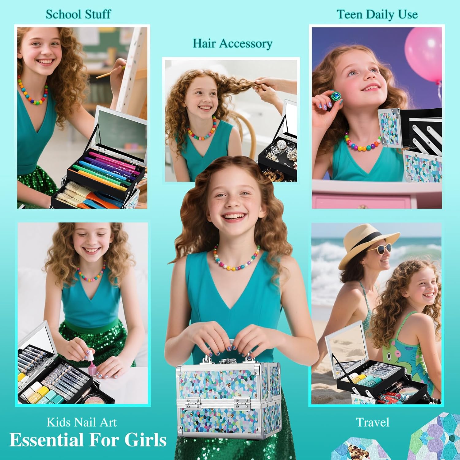 Blue Floral Makeup Case - Zambeel