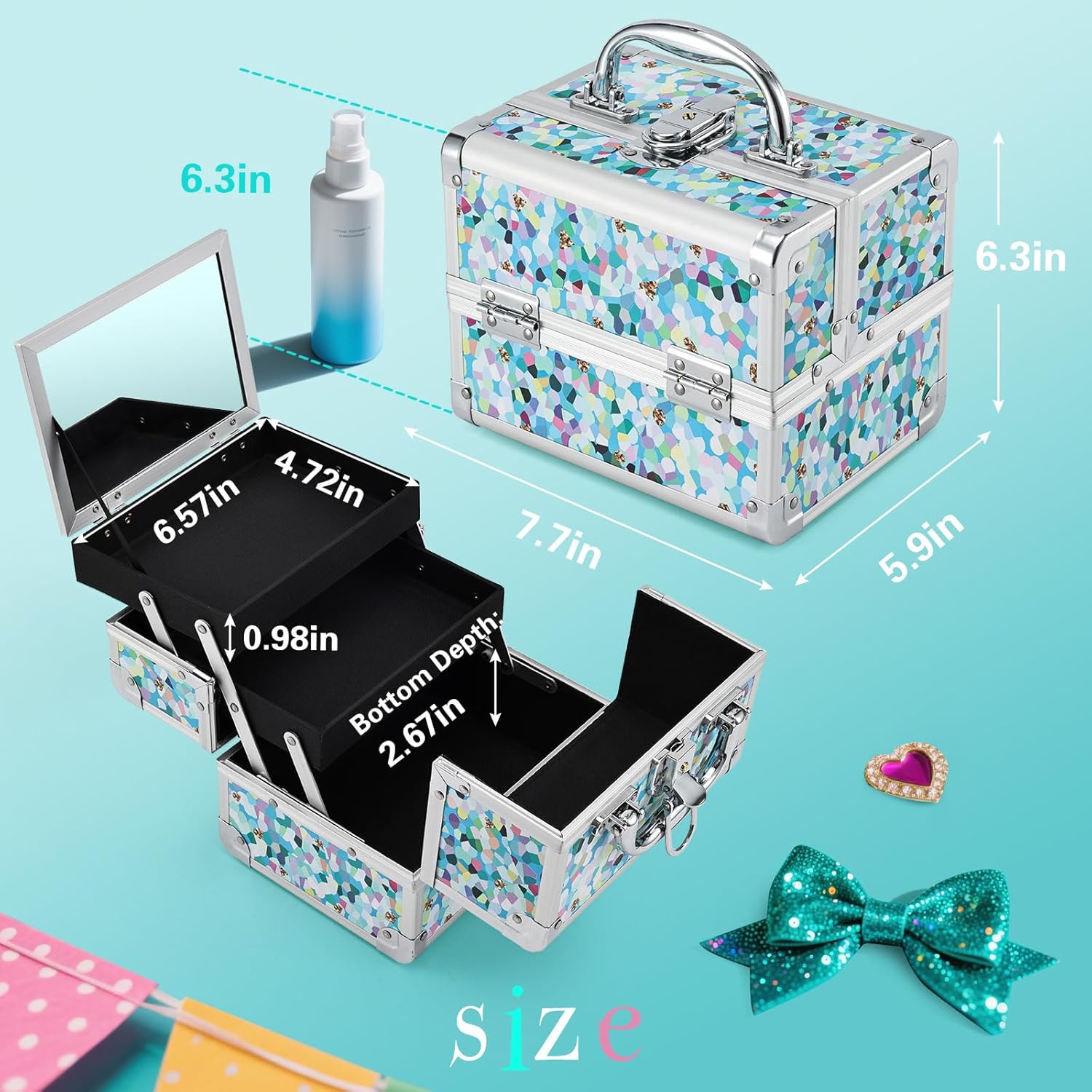 Blue Floral Makeup Case - Zambeel