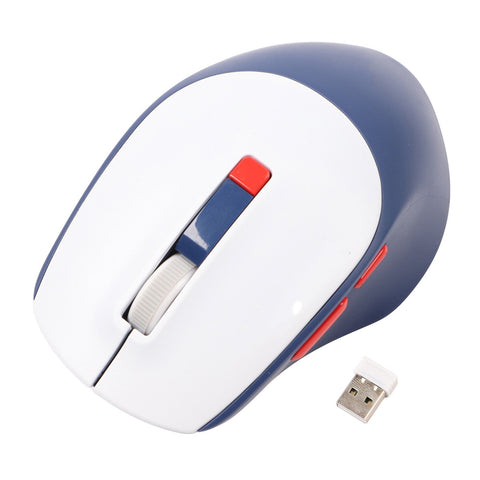 Bluetooth Mouse Multifunction Mute Button Type C Charging Interface 2.4G Wireless Mouse for PC Laptop (2.4G Battery Model Without Battery) Blue - Zambeel