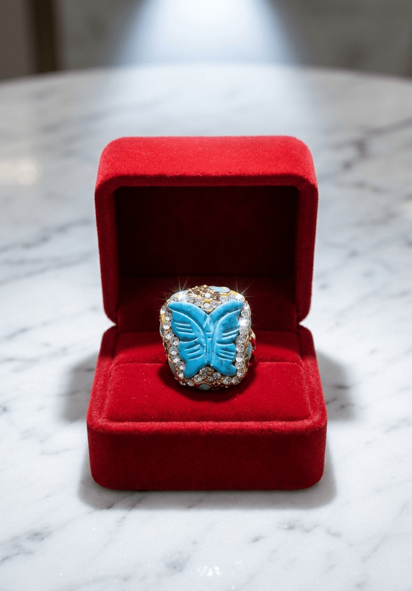 Butterfly Crystal Statement Ring - Zambeel