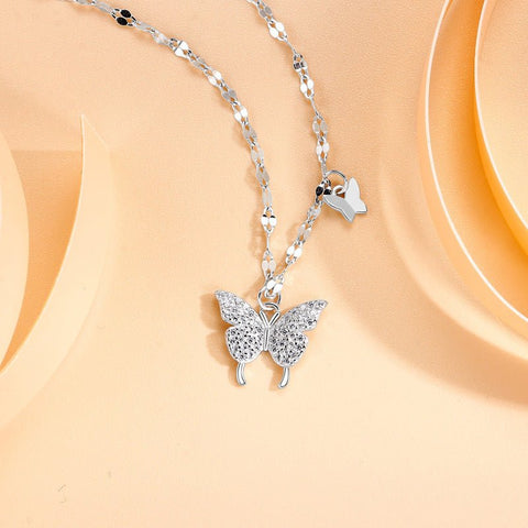 Butterfly Necklace For Women Light Luxury Minority High - grade Tassel Clavicle Chain - Zambeel