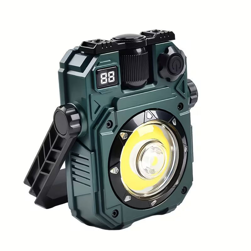 Multifunctional Rechargeable LED Work Light with Solar Panel & Magnet