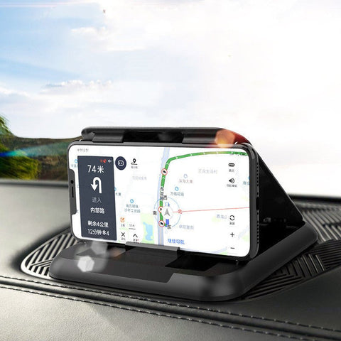 Carbon Fiber Texture Silicone Car Dashboard Center Console Navigation Phone Holder - Zambeel