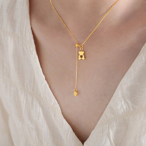 Cartoon Cartoon Bear Cute Jewelry For Girls Necklace - Zambeel