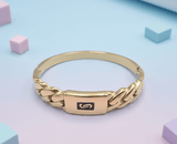 Chain Accent Hinged Bangle - Zambeel