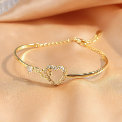 Chain Hollowed Heart Shape Bracelet Elegant High - Grade Design Female - Zambeel