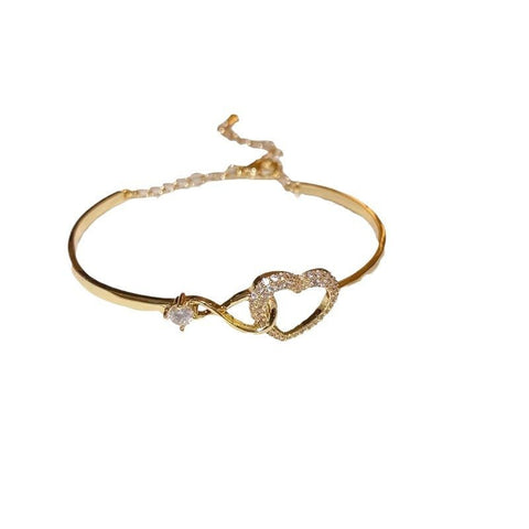 Chain Hollowed Heart Shape Bracelet Elegant High - Grade Design Female - Zambeel