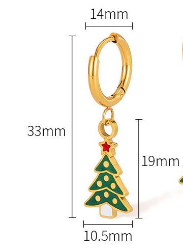 Christmas Element Earrings Female Fashion Stainless Steel - Zambeel