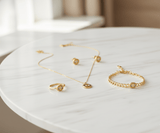 Classic CD Emblem Gold Jewelry Set - Zambeel