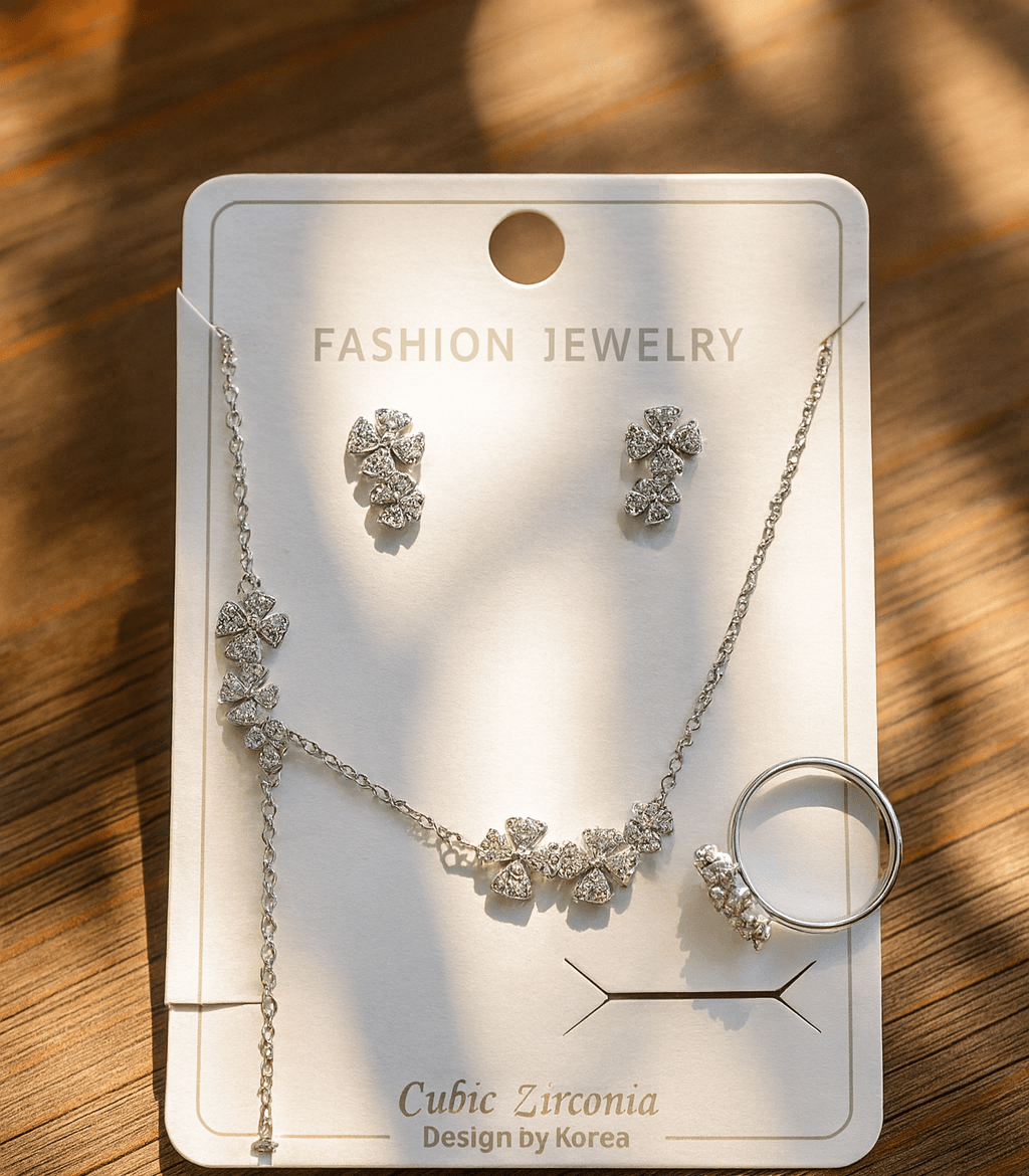 Clover Cubic Zirconia Jewelry Set - Zambeel