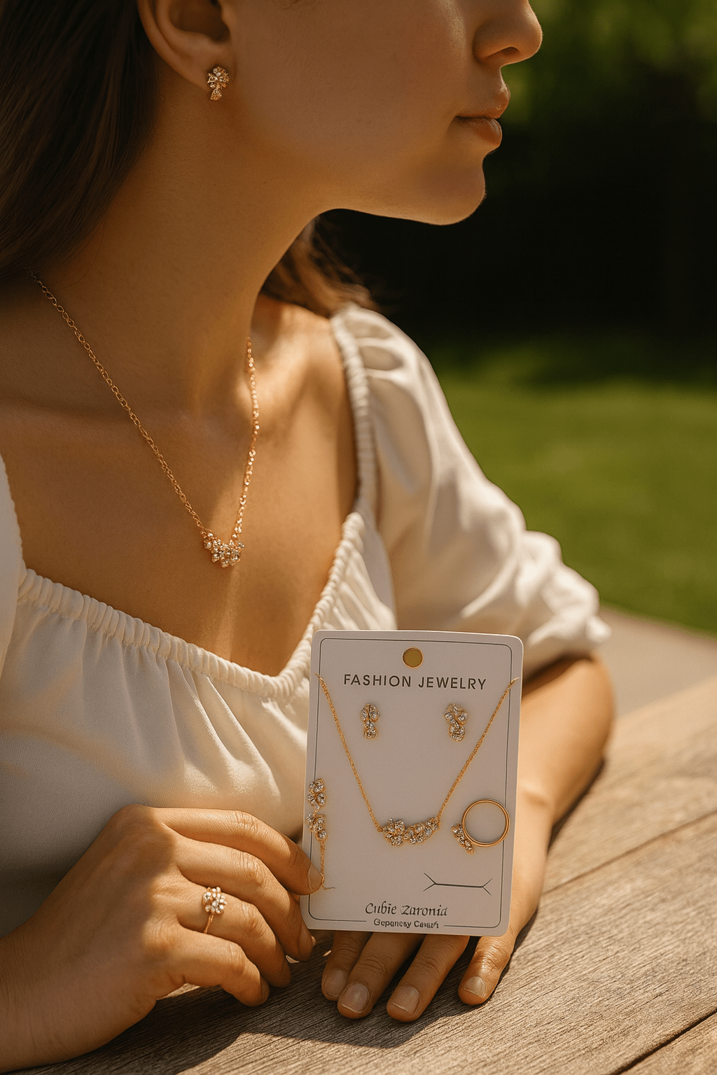 Clover Cubic Zirconia Jewelry Set - Zambeel