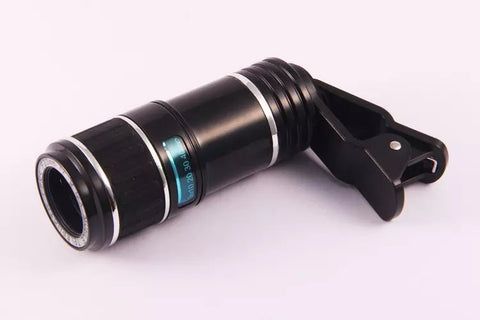 Compatible with Apple , Apple Samsung Mobile Zoom Lens Clip Universal 70 Degree 12 Times Wide Angle High Definition Green Film Optical Glass Lens - Zambeel