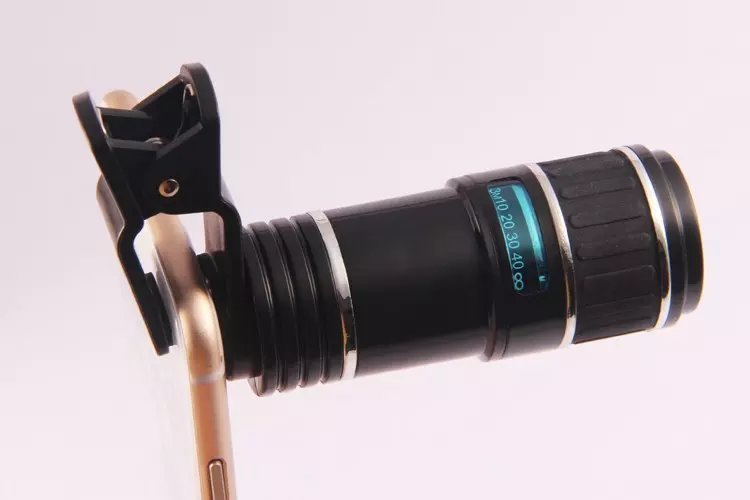 Compatible with Apple , Apple Samsung Mobile Zoom Lens Clip Universal 70 Degree 12 Times Wide Angle High Definition Green Film Optical Glass Lens - Zambeel