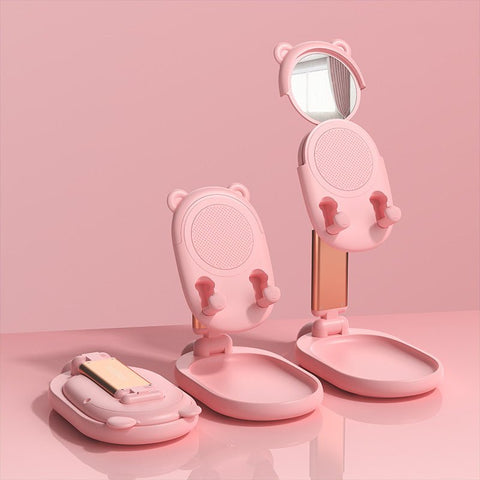 Compatible with Apple, Bunny Bear Style Phone Holder Tablet Stand For Iphone Ipad Tablet Adjustable Desk Phone Stand Desktop Holder For Xiaomi Tablet - Zambeel