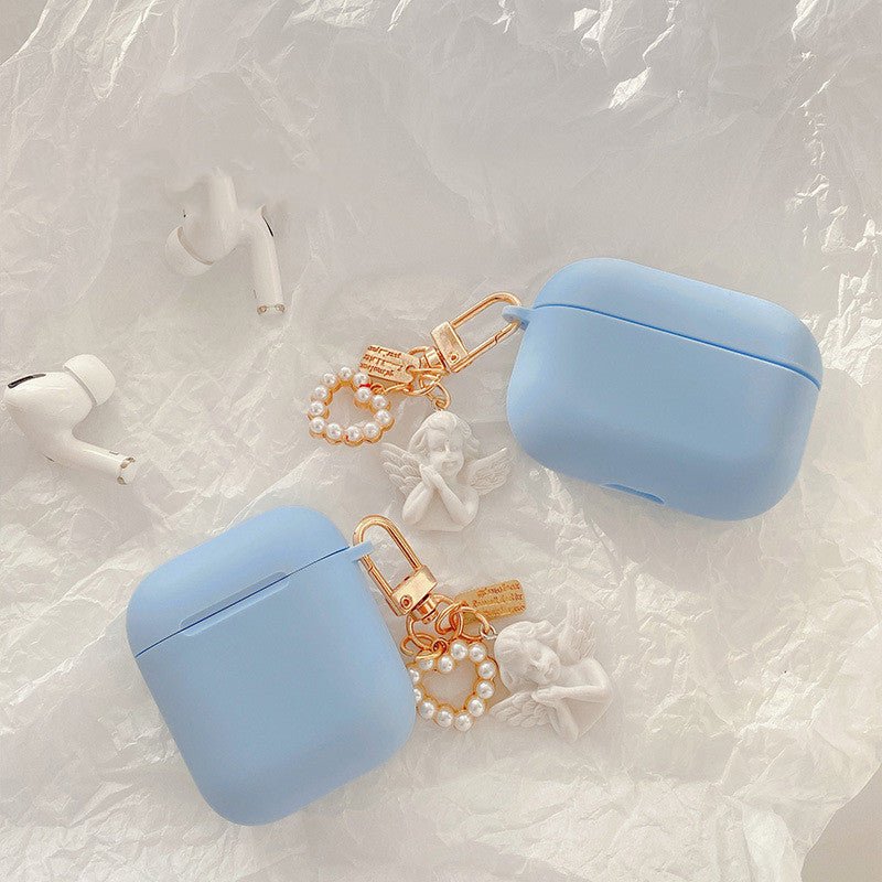 Compatible with Apple, Compatible with Apple , Little Angel Earphone Cover Suitable For Airpods Protective Cover Personality Creative Female Tide Soft Shell Silicone - Zambeel